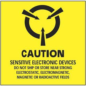 USC S-609 STATIC WARNING LABELS - "CAUTION/SENSITI