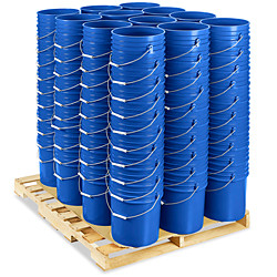 USC S-7914BLUS PLASTIC PAIL SKID LOT - 5 GALLON, BLUE