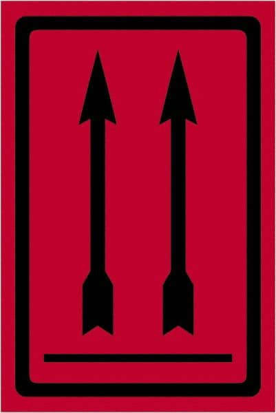 TAPE LOGIC DL1191 4" X 6" - TWO UP ARROWS OVER BAR (FLUORE