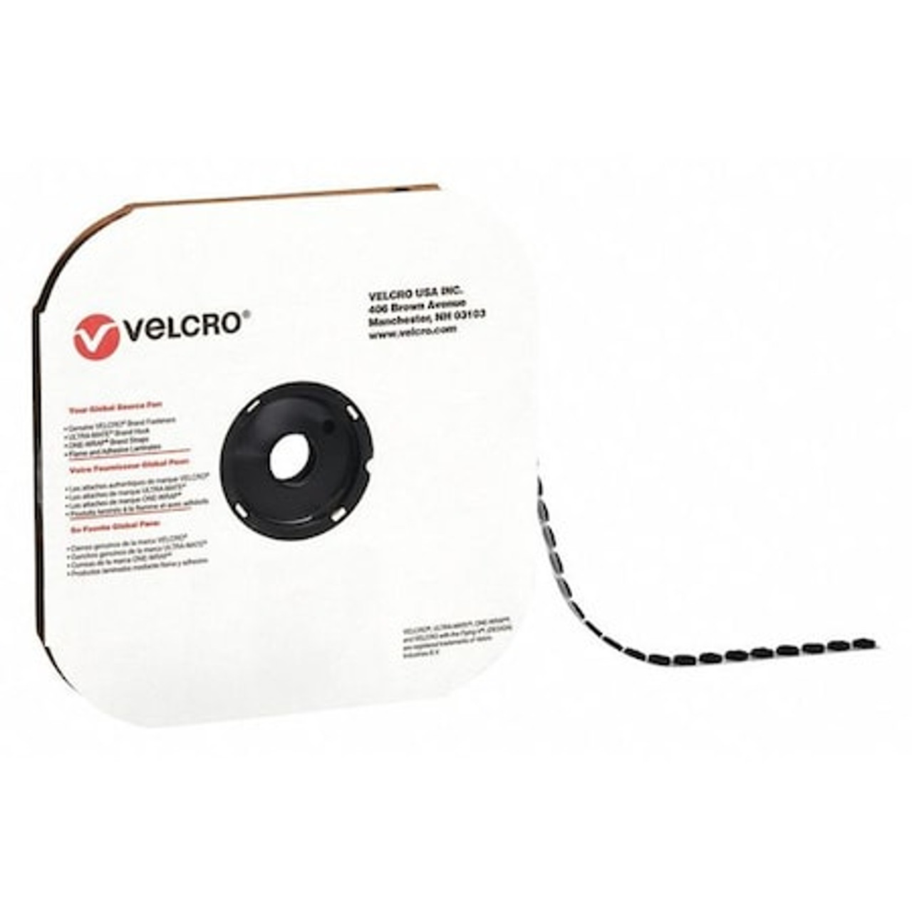 VELCRO VEL167 TAPE,3/8,LOOP,BLACK , INDIVIDUAL DOTS
