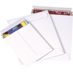 BOX PARTNERS RM18SS FLAT MAILERS, 13" X 18", WHITE,100/CASE