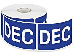 USC S-2295 MONTHS OF THE YEAR LABELS - "DEC", 2 X 3