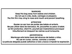 USC S-20796 SUFFOCATION WARNING LABEL - 2 3⁄4 X 5 1⁄