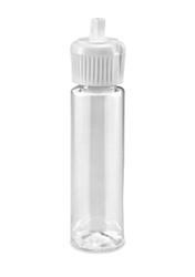 USC S-21129 CLEAR CYLINDER BOTTLES - 1 OZ, FLIP TOP 