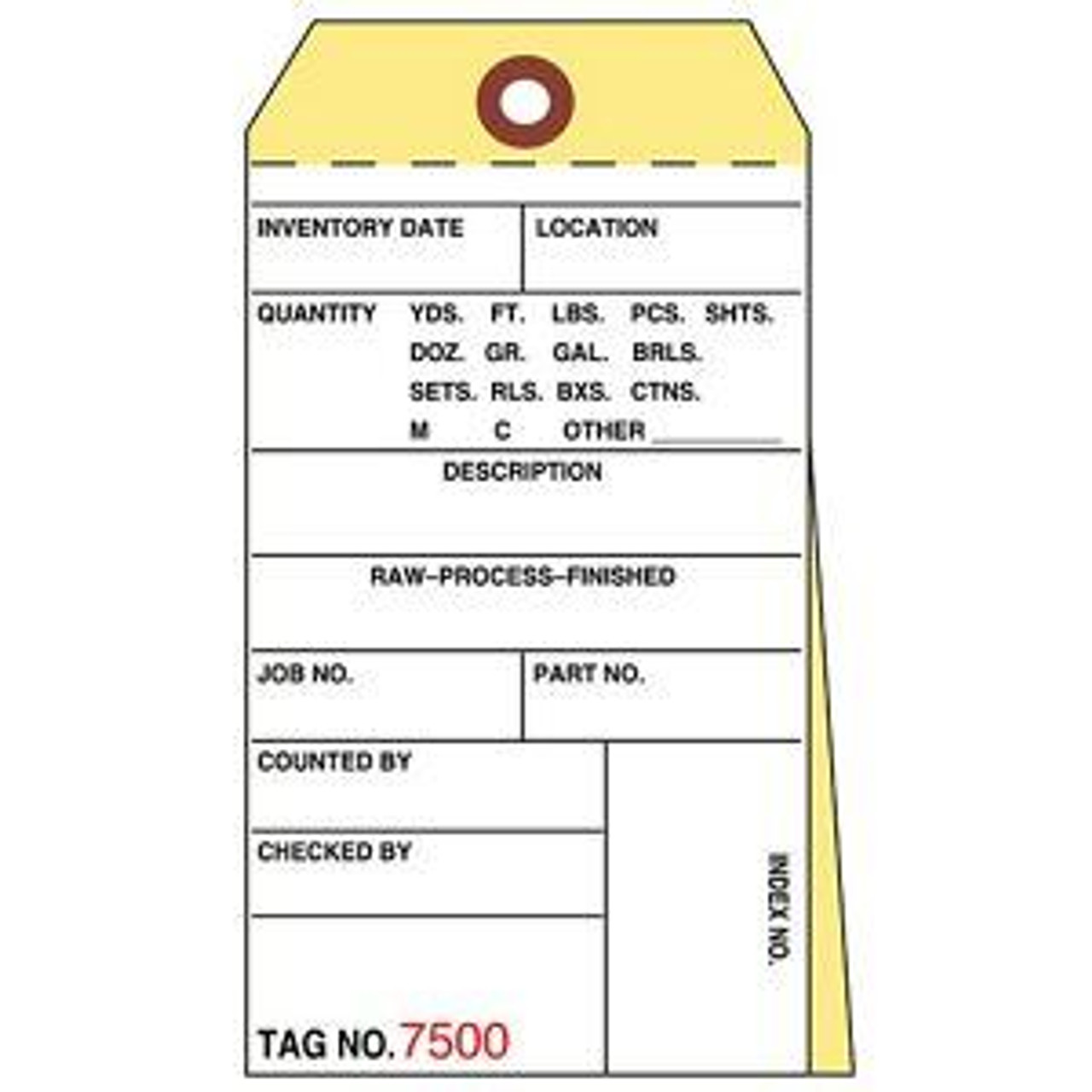 USC S-6460PLAIN 2-PART INVENTORY TAGS - CARBONLESS, PLAI