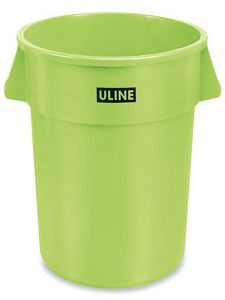 USC H-3688LIME ULINE TRASH CAN - 44 GALLON, LIME GREEN