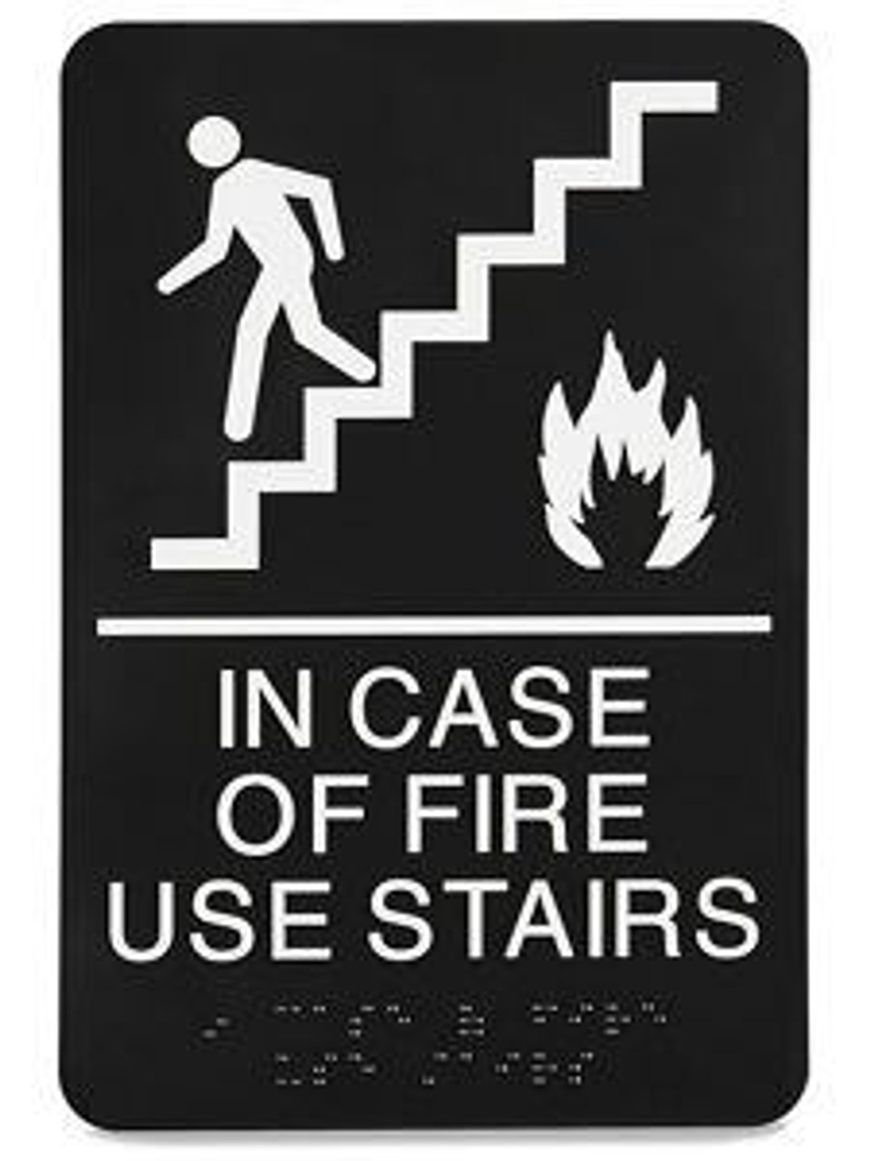 USC S-22035BL PLASTIC ACCESS SIGN - "IN CASE OF FIRE U