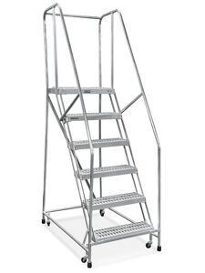 USC H-7090 6 STEP ALUMINUM ROLLING LADDER - ASSEMBL