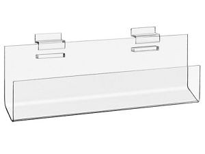 USC S-22312 SLATWALL ACRYLIC J-SHELVES - 12 X 2 X 3 