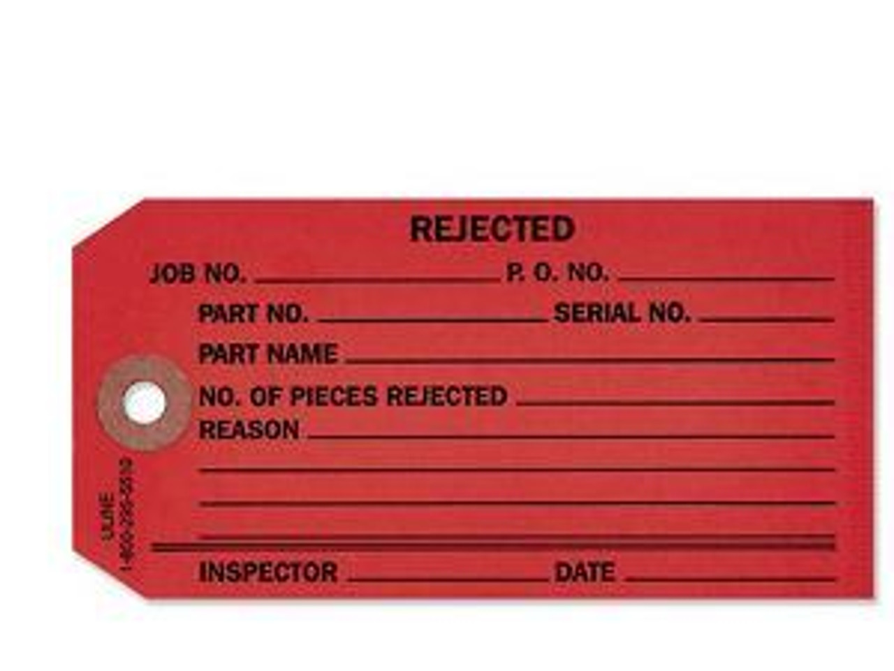USC S-928PLAIN INSPECTION TAGS - "REJECTED", PLAIN