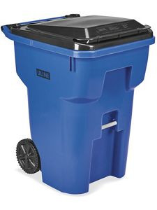 USC H-7938BLU ULINE TRASH CAN WITH WHEELS - 95 GALLON,