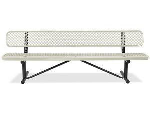 USC H-3502BE METAL BENCH WITH BACK - 8', BEIGE