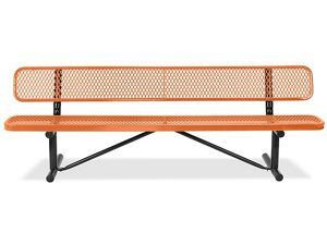 USC H-3502O METAL BENCH WITH BACK - 8', ORANGE