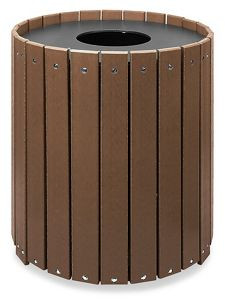 USC H-2889BR SINGLE RECYCLED PLASTIC TRASH CAN - 32 G