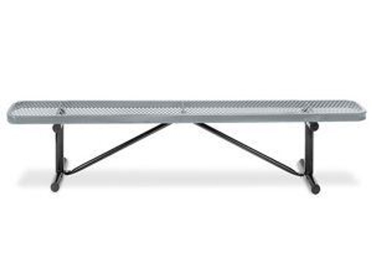 USC H-2295GR-P METAL BENCH WITHOUT BACK - 6', GRAY