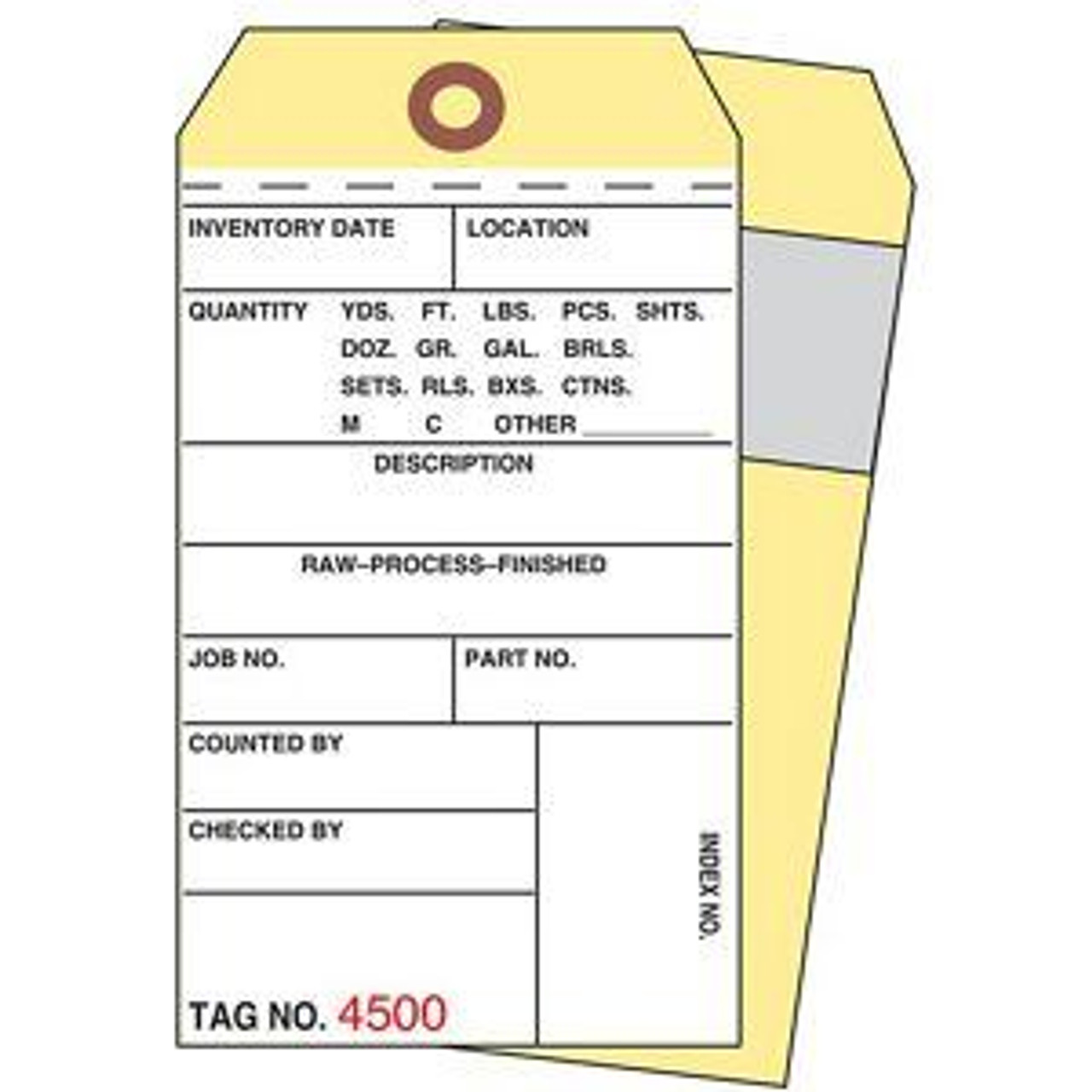 USC S-7232PLAIN 2-PART INVENTORY TAGS WITH ADHESIVE STRI
