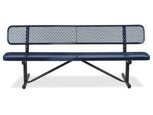 USC H-3500NB METAL BENCH WITH BACK - 4', NAVY