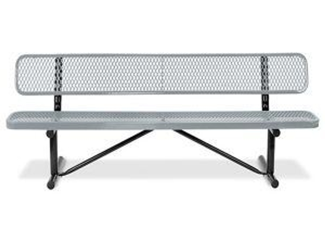 USC H-3500GR METAL BENCH WITH BACK - 4', GRAY