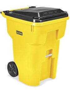 USC H-7938Y ULINE TRASH CAN WITH WHEELS - 95 GALLON,