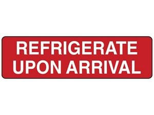 USC S-24214 HIGH GLOSS SHIPPING LABELS - "REFRIGERAT