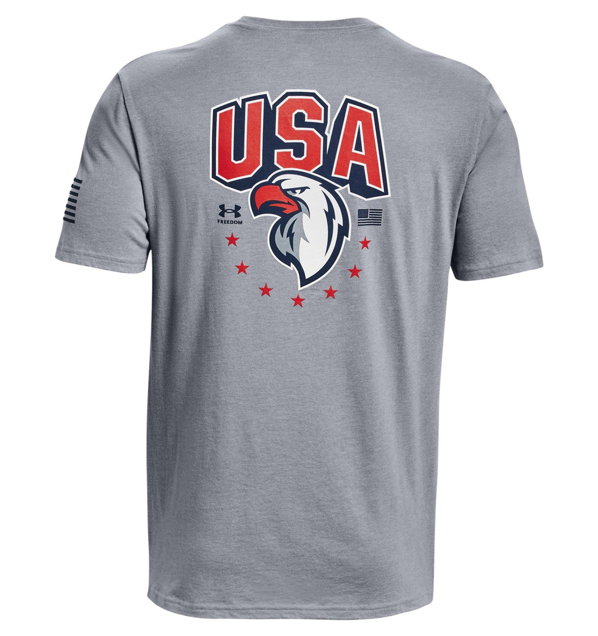 UNDER ARMOUR 13792200353X NEW FREEDOM EAGLE T-GRY,3XL