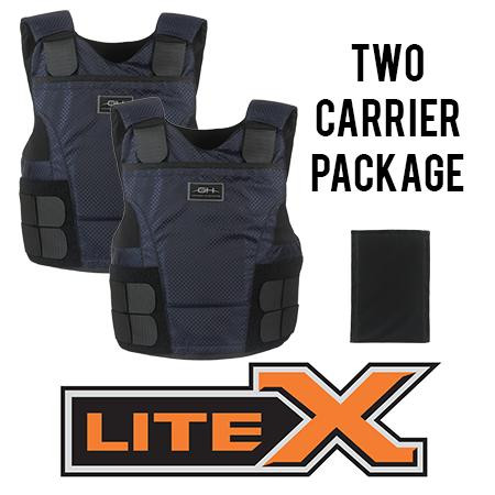 GH ARMOR SYSTEMS GH-LX02-II-M-2-CUSTN M/MALE, DARK NAVY, CUSTOM SIZE, (2) CONC