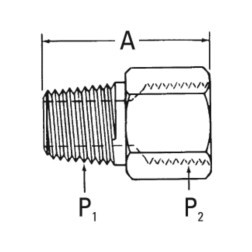 WEATHERHEAD 20402020S NPTF/SM ADAPTER