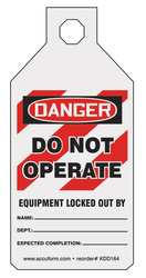 ACCUFORM SIGNS KDD164 ACCUFORM KDD164 STOPOUT® TAB TAGS, 