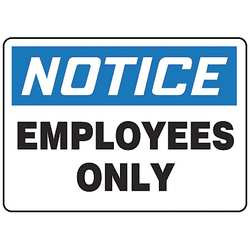 ACCUFORM SIGNS MADC804VP ACCUFORM MADC804VP NOTICE SIGN EMPLOYEES