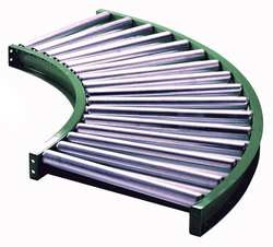 ASHLAND CONVEYOR 2HCR9-4W581 ROLLER CONVEYOR 90 CURVED 24-3/4 IN