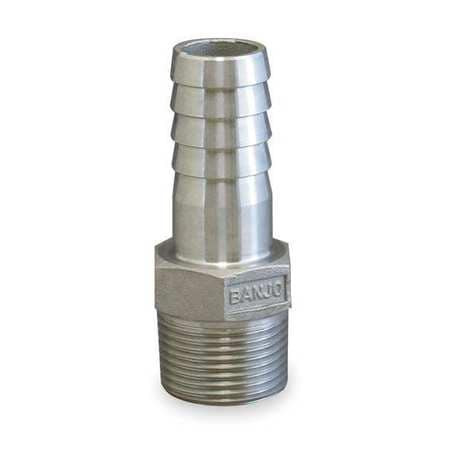 BANJO CORPORATION HB038SS HOSE BARB 3/8 X 3/8 IN 316 SS