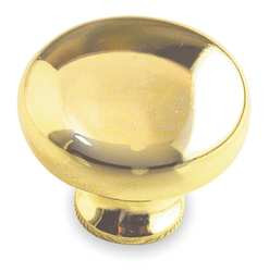 GRAINGER GLOBAL SOURCING 1XNR5 CABINET KNOB,ROUND,BRASS,PK5