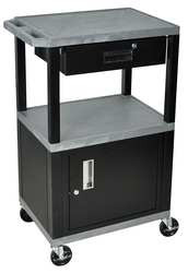 LUXOR WT42C2E-B/WTD-5WCT0 AUDIO-VISUAL CART 200 LB. GRAY 24 IN L