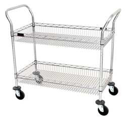 EAGLE GROUP WBC1836C-2B UTILITY CART 2 CHROME BASKET SHELVES