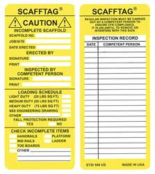 BRADY SPC ABSORBENTS SCAF-STSI594 TAG,7 5/8 IN H,3 1/8 IN W,PLASTIC,PK100