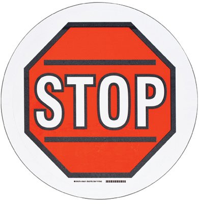 BRADY SPC ABSORBENTS 104511 17 IN B534FS RD/BK//WT STOP W/SYMBOL