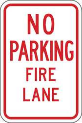 BRADY SPC ABSORBENTS 112626 FIRE LANE SIGN,18"H,12"W,ALUMINUM