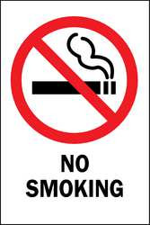 BRADY SPC ABSORBENTS 42696 NO SMOKING SIGN,10X7",R AND BK/WHT,AL