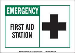 BRADY SPC ABSORBENTS 46759 FIRST AID SIGN 10X14 ALUMINUM