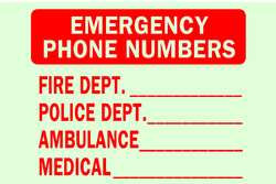 BRADY SPC ABSORBENTS 80214 EMERGENCY SIGN,10X14",R/GRN,ENG,TEXT