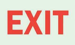 BRADY SPC ABSORBENTS 80281 EXIT SIGN,7X10IN,R/WHT,EXIT,ENG,TEXT