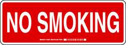 BRADY SPC ABSORBENTS 88418 NO SMOKING SIGN,5X14",WHT/R,ENG,TEXT