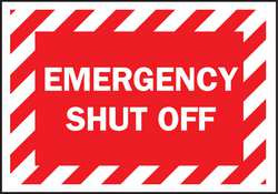 BRADY SPC ABSORBENTS 90372 SIGN,FIRE,EMERGENCY,7X10",WHITE/RED