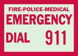 BRADY SPC ABSORBENTS 90948 EMERGENCY SIGN,7" X 10",PLASTIC