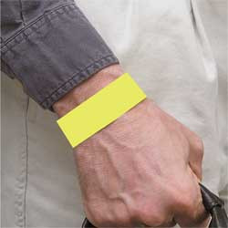 BRADY SPC ABSORBENTS 95099 WRISTBAND,YELLOW,NUMBERED,PK500