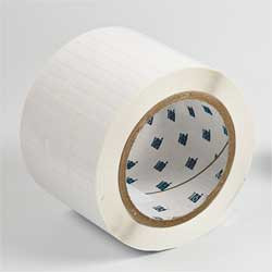 BRADY SPC ABSORBENTS THT-51-423-10 LABEL,WHITE,1 IN. W,POLYESTER