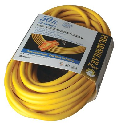 COLEMAN CABLE 03488 50' YELLOW POLAR/SOLAR PLUS THREE-WAY P