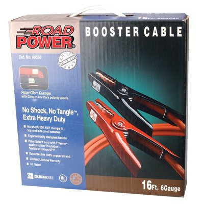 COLEMAN CABLE 08666 BOOSTER CABLE- 16'500 AMP INSULATED