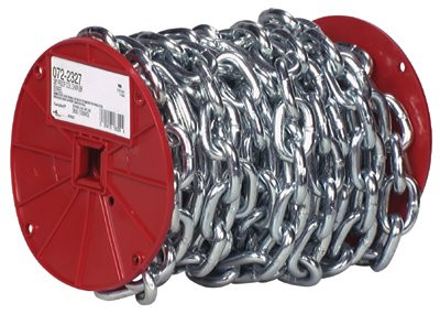 APEX TOOL GROUP 0725027 3/16-IN. ZINC PROOF COIL CHAIN, 100-FT.