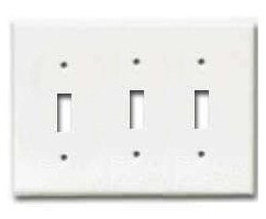 COOPER WIRING 2141W-BOX 3G STD WHITE TOGGLE PLATE